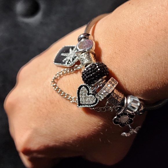 STAINLESS STEEL TWIST CHARM BRACELET - Picture 8 of 8